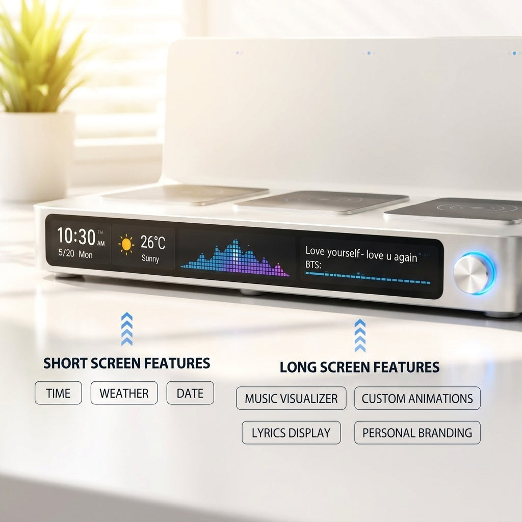 Smart Desk Organizer 🧠 with Wireless Charging ⚡ & Smart Display 📊 | All-in-One Workspace Upgrade 🖥️