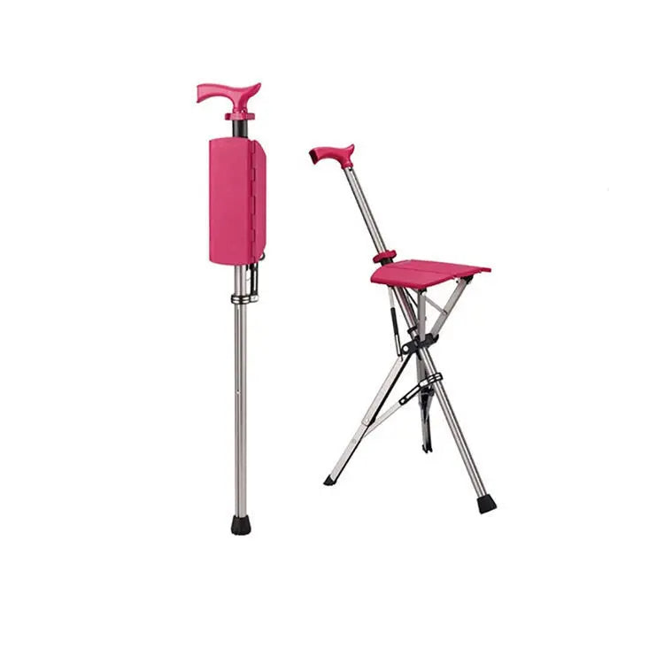 🪑2-in-1✨ Folding Walking Cane Chair – Safe & Portable Seat for Seniors 💖