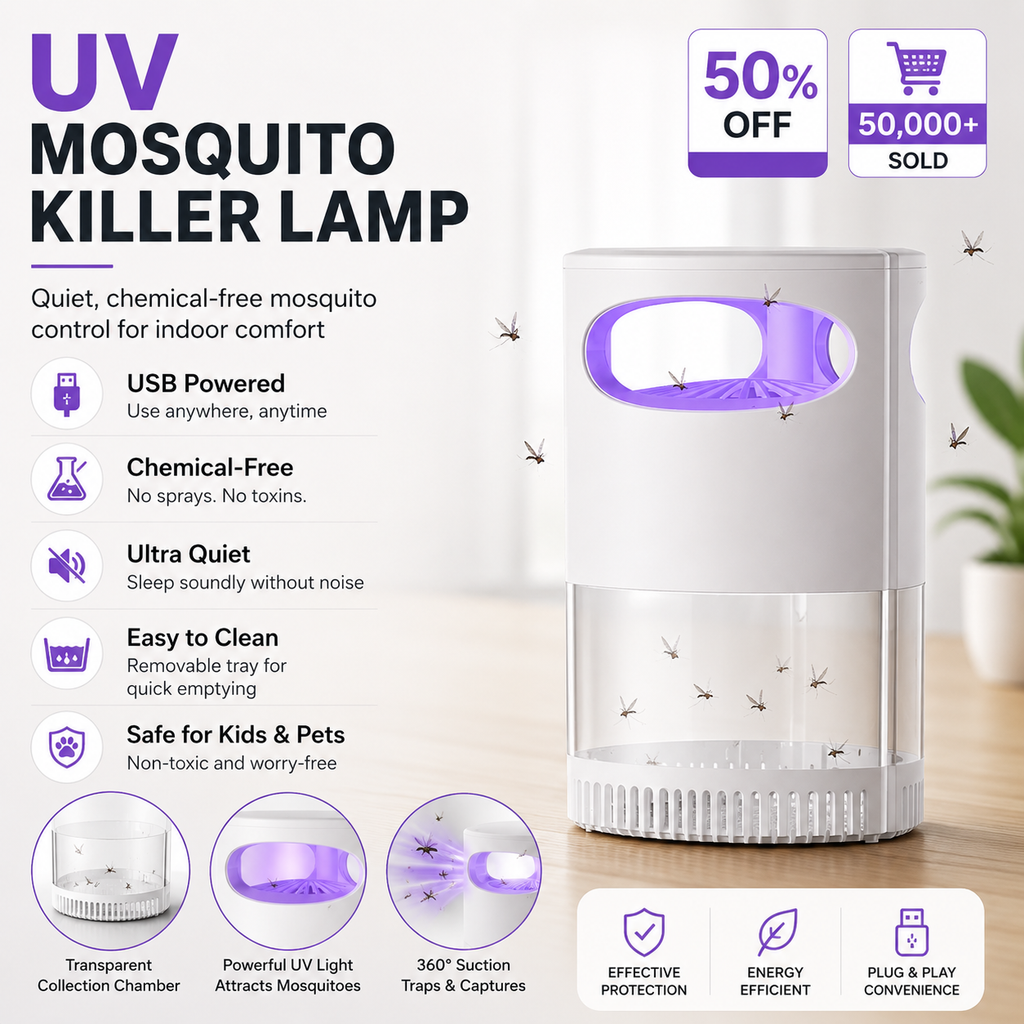Final Day : 🦟USB-Powered Mosquito Trap Lamp – Chemical-Free & Eco-Friendly 🌱
