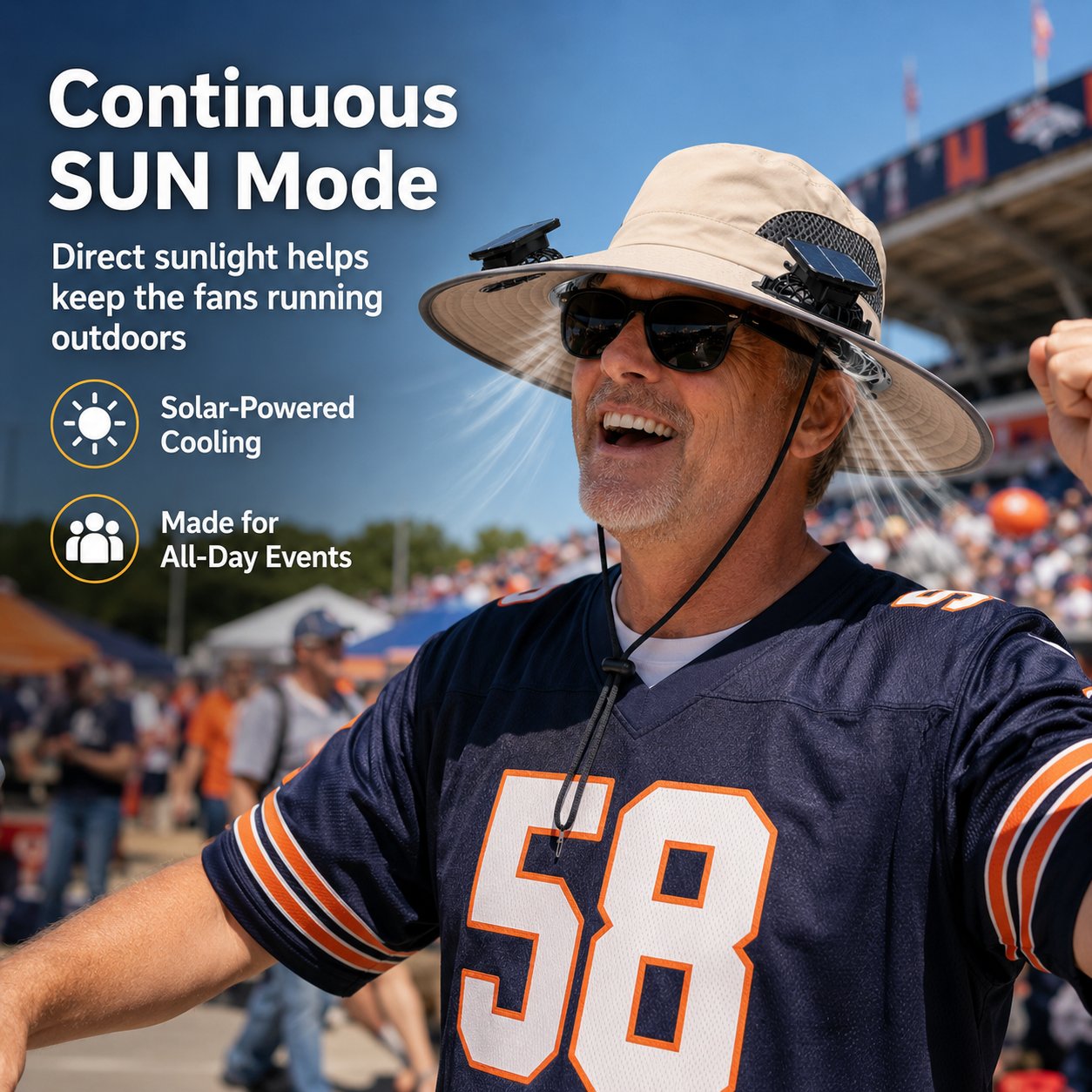 🔥LAST DAY 49% OFF - ☀️ Solar Cooling Fan Hat – Beat The Heat Instantly 🧢❄️ | Hands-Free Turbo Airflow 5000RPM 🌬️