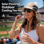 🔥LAST DAY 49% OFF - ☀️ Solar Cooling Fan Hat – Beat The Heat Instantly 🧢❄️ | Hands-Free Turbo Airflow 5000RPM 🌬️