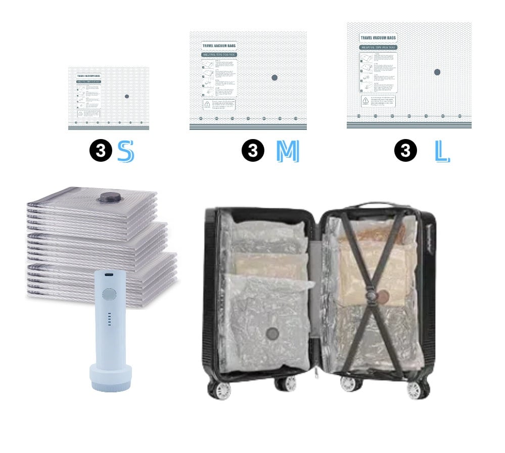 📢Last Day 60% OFF🔥[2026 Upgraded]  X7 Cordless Travel Vacuum Bag Set